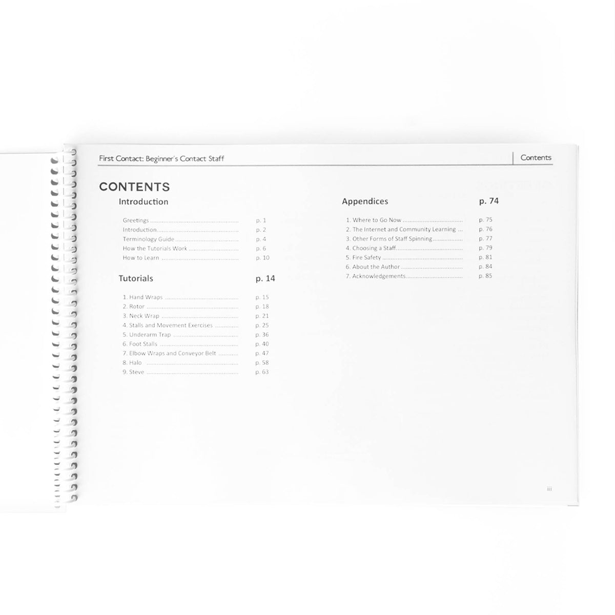 First contact contents page close