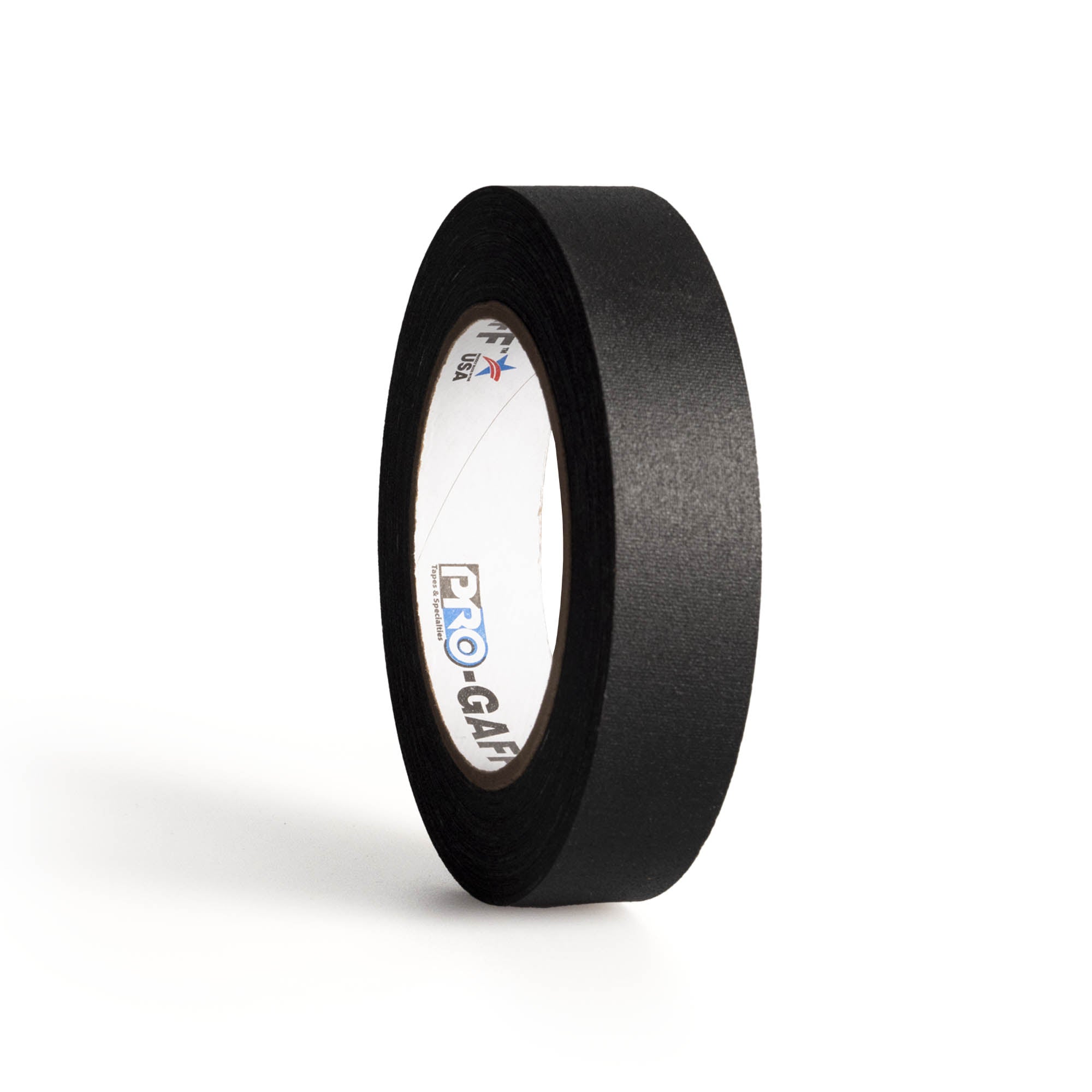 25m roll of pro gaff fabric adhesive tape in black standing up