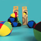 Hero shot, packaged and juggling balls