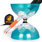 Turquoise hyperspin diablo with aluminium hand sticks and firetoys bag