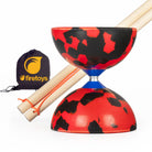 Red / black jester with wooden sticks and firetoys bag