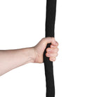 Black Leo cotton covered rope in hand