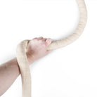 White Leo cotton covered rope wrapped around hand