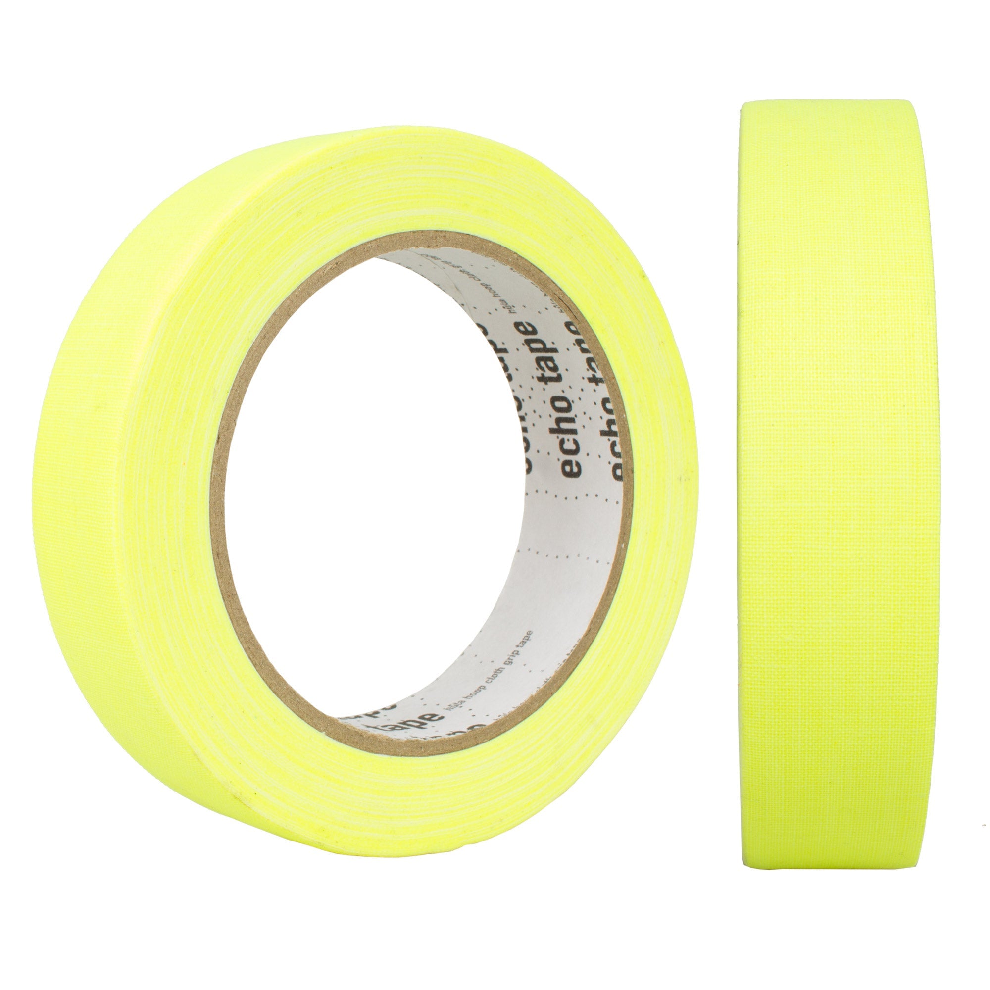 a roll of UV yellow tape from two angles