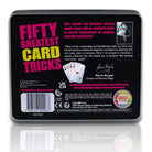 back of 50 card tricks tin