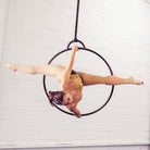 Performer in bubble hoop