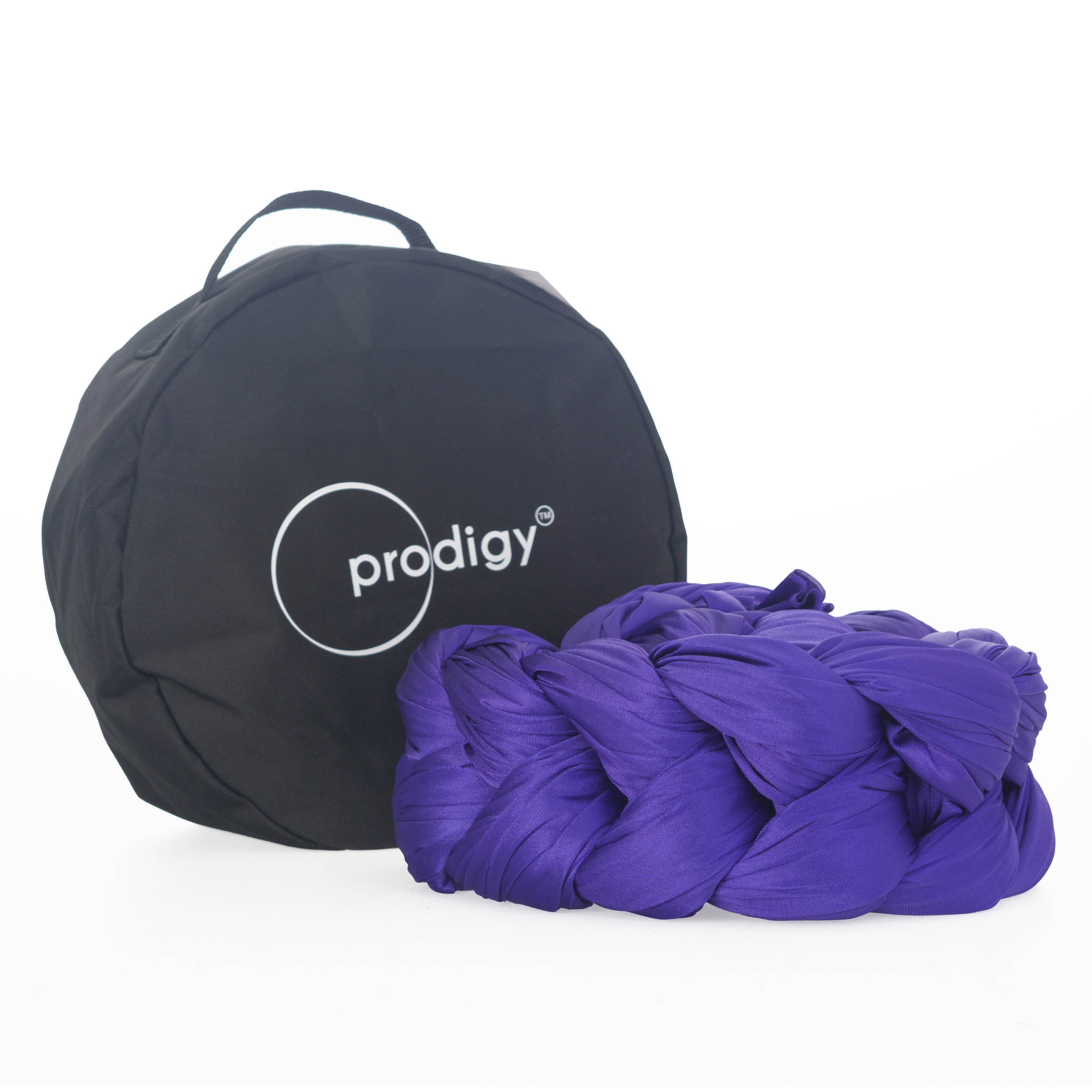 Purple Prodigy hammock tied next to bag